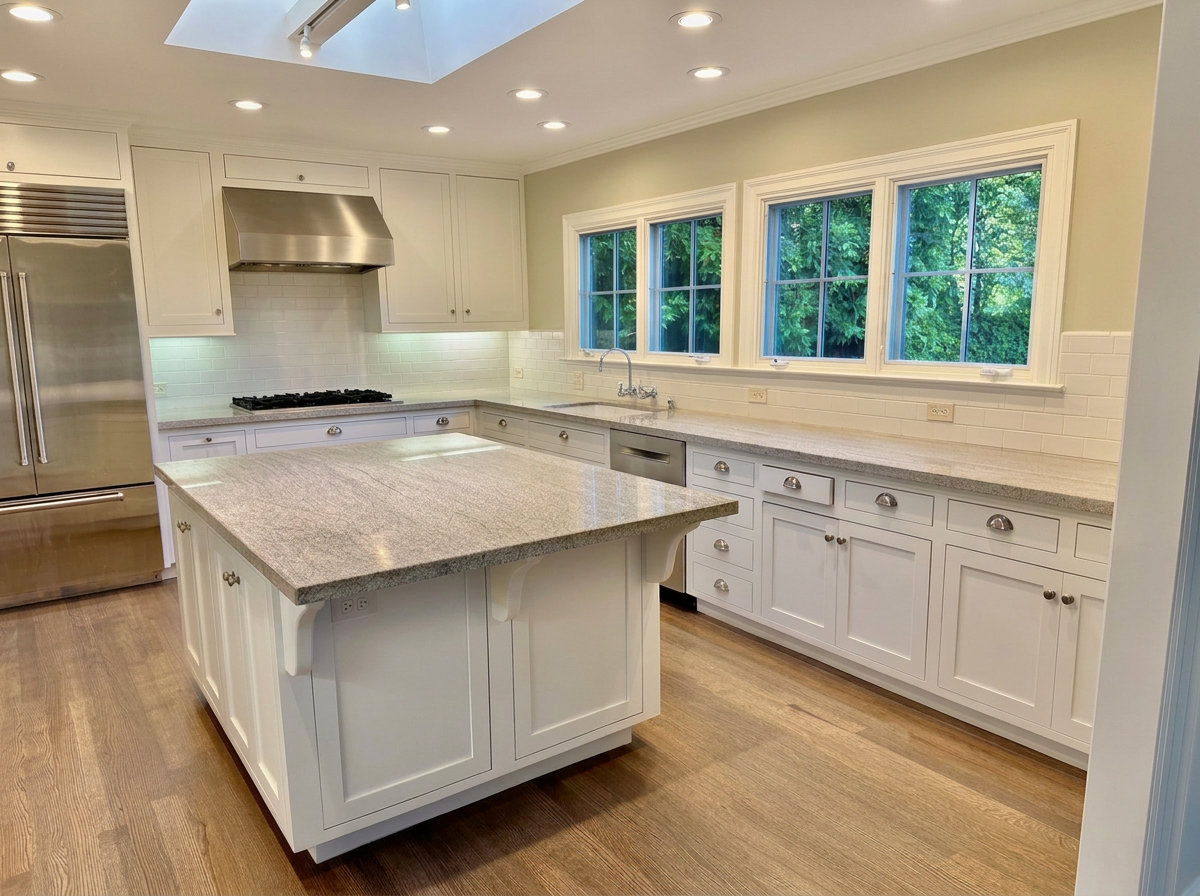 Refinished modern kitchen cabinets